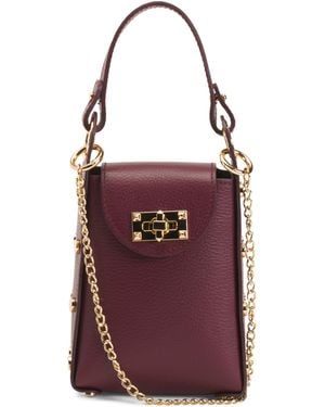 Tj Maxx Leather Studded Phone Holder Crossbody For Leather - Purple
