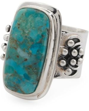 TJ Maxx Sterling Plated Scroll Ring - Blue