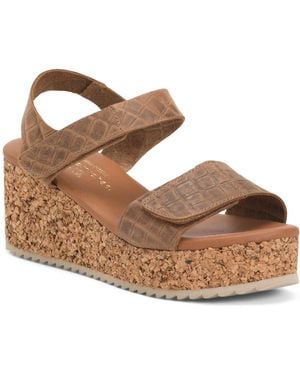 TJ Maxx Leather Cleo Sandals For - Brown