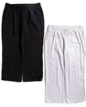 TJ Maxx Plus 2Pk Fleece Drawstring Sweatpants For Cotton/Polyester - Black