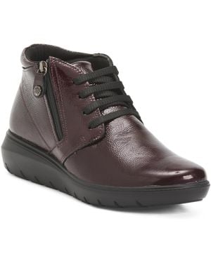 TJ Maxx Patent Leather Comfort Laced Up Booties For - Brown