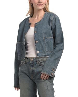 TJ Maxx Celeste Cropped Suit Jacket, Cotton - Gray