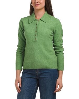 TJ Maxx Margie Polo Sweater, Polyester/Acrylic - Green