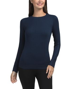 TJ Maxx Wool Blend Seamless Long Sleeve Base Layer Top For Nylon/Spandex/Acrylic - Blue