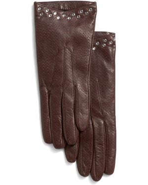 TJ Maxx Leather Gloves With Wool And Cashmere Lining For Nylon/Leather/Wool - Brown