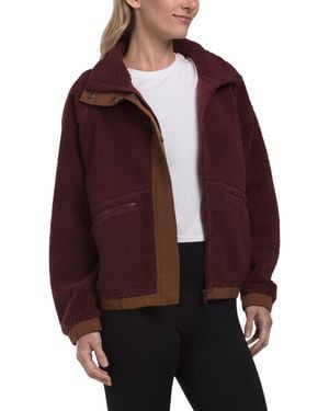 TJ Maxx Fleece Bomber Jacket, Polyester - Purple