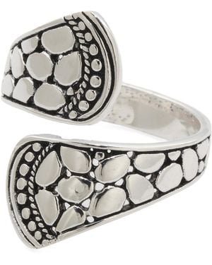 TJ Maxx Sterling Plated Pebble Dots Bypass Ring - Metallic