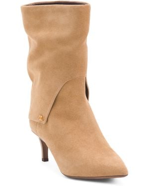 TJ Maxx Suede Alberta Kitten Heel Boots For /Suede - Brown