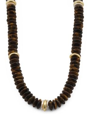 TJ Maxx Tiger Eye's And Brass Necklace - Multicolor