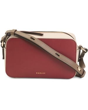 TJ Maxx Leather Beech Row Color Blocked Mini Zip Around Crossbody - Red