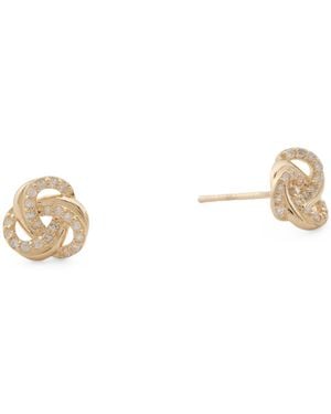 TJ Maxx 14Kt Diamond Knot Earrings, Diamond - White
