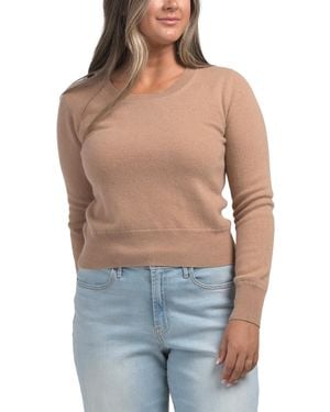 TJ Maxx Cashmere Long Sleeve Cropped Pull Over Sweater - Blue