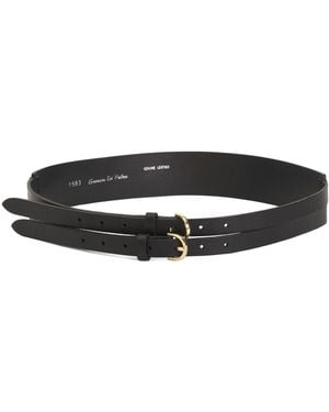 TJ Maxx Leather Double Strap Buckle Belt, Leather - Black