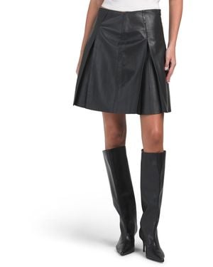 TJ Maxx Leather Layla Skirt, Polyester/Leather - Black