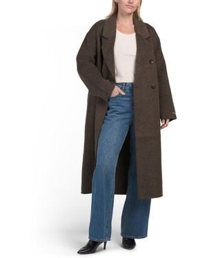 TJ Maxx Wool Blend Double-Face And Double-Breasted Oversized Coat, Polyester/Acrylic/Wool - Black