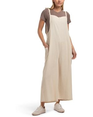TJ Maxx Flowy Casual Jumpsuit For Linen/Rayon - Natural