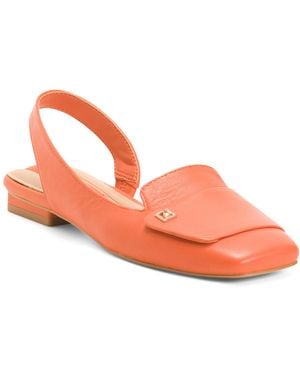 TJ Maxx Leather Teagan Slingback Flats For Leather - Orange