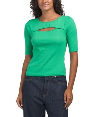 TJ Maxx Kiki Cut Out Top For Spandex/Modal/Cotton - Green