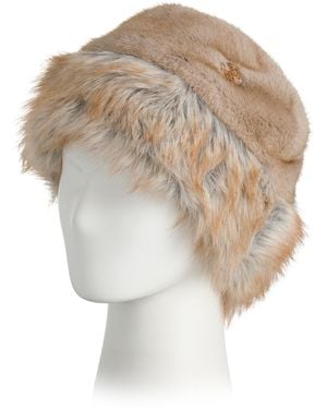 TJ Maxx Faux Fur Hat For Spandex/Polyester - White