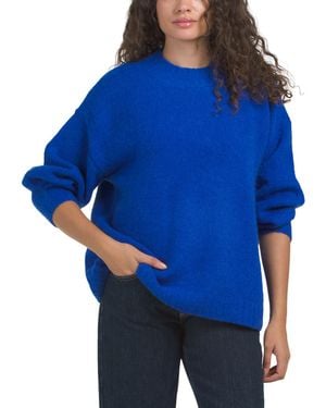 TJ Maxx Mock Neck Sweater, Nylon/Spandex/Acrylic - Blue