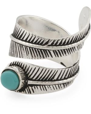 TJ Maxx Sterling Plated Feather Ring - Gray