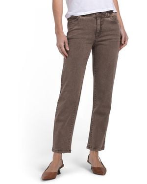 TJ Maxx Ab Tech High Rise Slim Straight Leg Jeans For Spandex/Cotton - Gray
