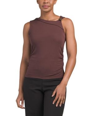TJ Maxx Asymmetric Sleeveless Top For Spandex/Modal - Purple