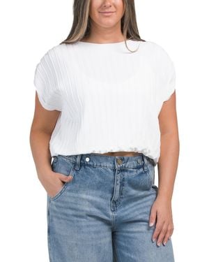 TJ Maxx Pleated Top For Cotton/Polyester - White