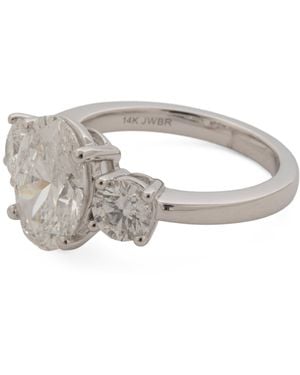 TJ Maxx 14Kt Lab Grown Diamond Oval Three Stone Ring, Diamond - Gray