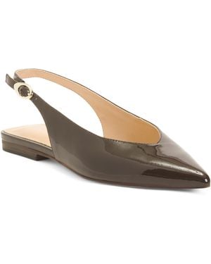 TJ Maxx Patent Leather Gabra Slingback Flats For - Metallic