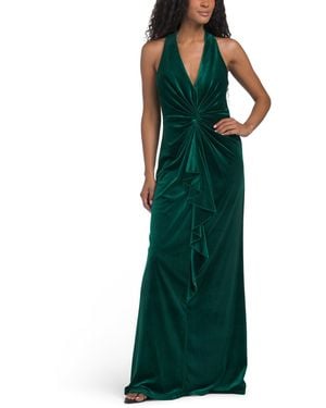TJ Maxx Velvet Gown For Spandex/Polyester - Green