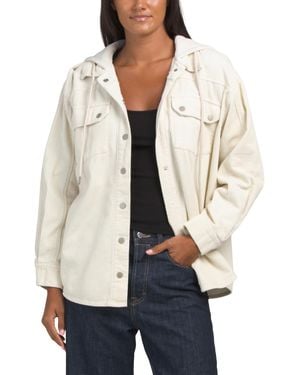 TJ Maxx Hooded Corduroy Jacket, Cotton - Natural