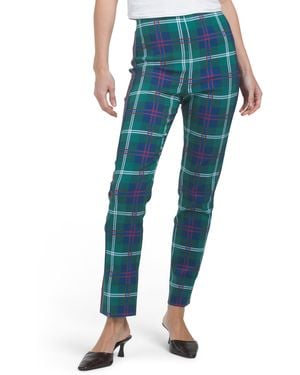 TJ Maxx Gripe Less Middleton Plaid Pull On Pants For Nylon/Viscose - Blue