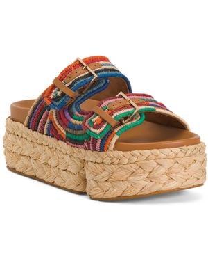 TJ Maxx Quinie Braided Double Band Sandals For Leather - Multicolor