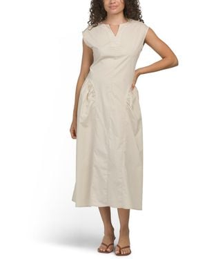 TJ Maxx Sleeveless V-Neck Maxi Dress For Cotton - Natural