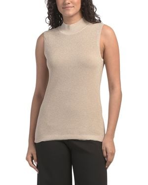 TJ Maxx Knit Sleeveless Top For Polyester/Rayon - Natural