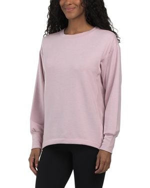 TJ Maxx Fleece Cozy Crew Neck Sweatshirt For Spandex/Polyester/Rayon - Pink