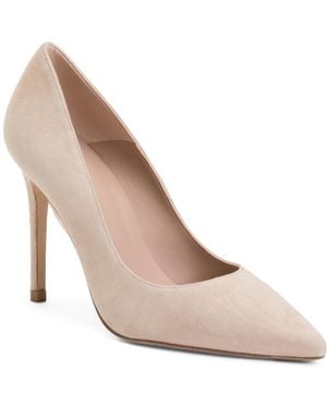 TJ Maxx Suede Fern Pointed Toe Pumps For Leather/Suede - White