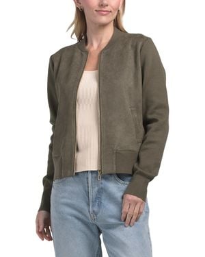 TJ Maxx Front Zip Bomber Jacket, Nylon/Spandex/Polyester - Gray
