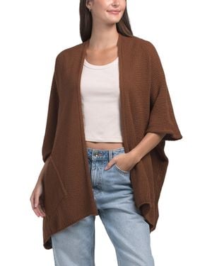 TJ Maxx Ribbed Cardigan With Pockets, Acrylic - Brown