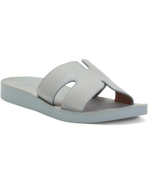 TJ Maxx Leather Comfort Slide Sandals For - Gray