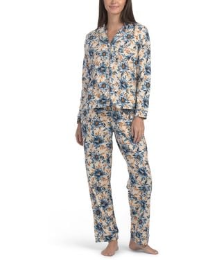 TJ Maxx 2Pc Be Natural Pindot Pajama Set For Cotton - Multicolor