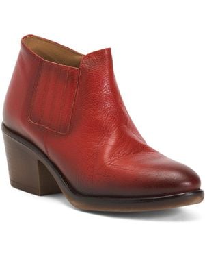 TJ Maxx Leather Daveena Shootie Boots For - Red