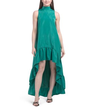 TJ Maxx Hi-Lo Taffeta Dress For Polyester - Green