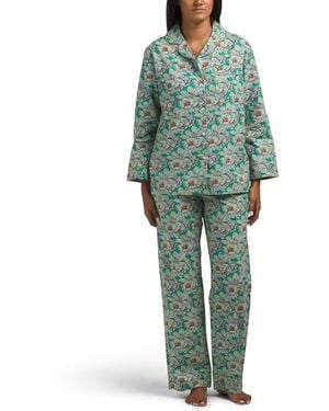 TJ Maxx 2Pc Kimberly Pajama Set For Cotton - Green