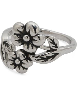 TJ Maxx Sterling Plated Double Flower Ring - Metallic