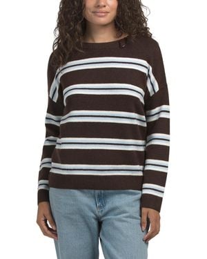 TJ Maxx Multi Stripe Long Sleeve Pull Over Sweater, Spandex/Polyester/Acrylic - Black