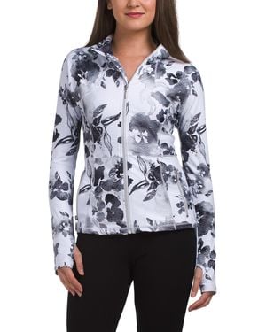 TJ Maxx Rosie Base Layer Full Zip Top For Spandex/Polyester - Blue