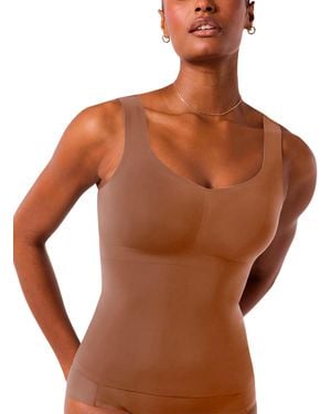 TJ Maxx Defy Wire-Free Bra Tank For Nylon/Spandex - Brown