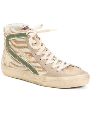 TJ Maxx Suede Animal Print Sneakers For Leather/Suede - Natural